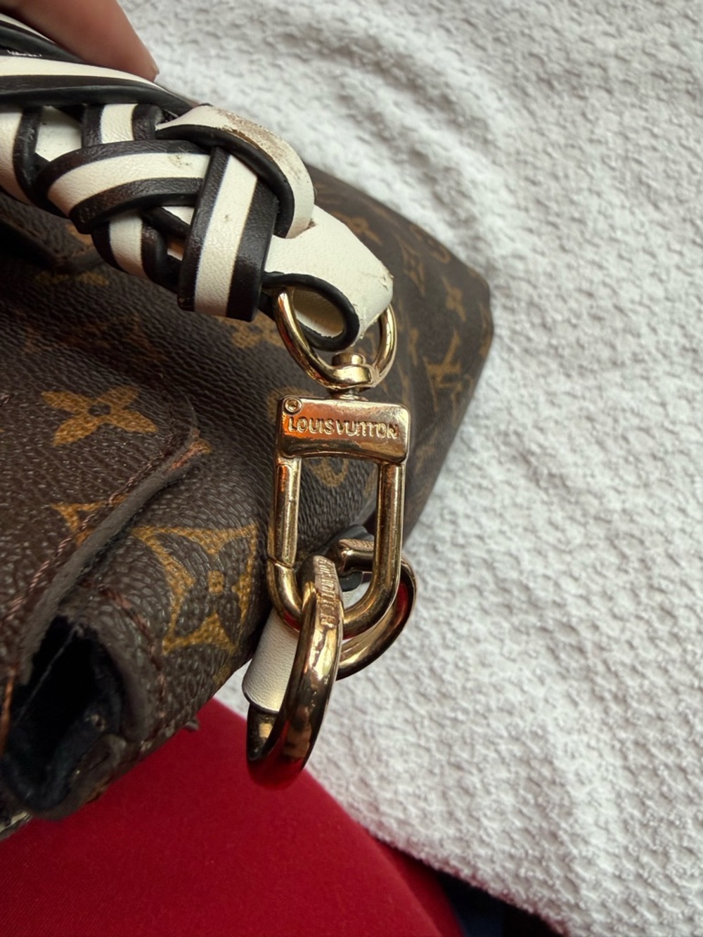 Louis Vuitton Monogram Shoulder Bag with Black and White Braided Handle - Picture 4 of 12